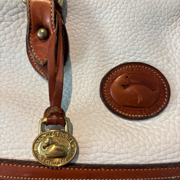 Vintage Dooney & Bourke White Bone Cream Tan Doctor’s Satchel Bag - Picture 2 of 6
